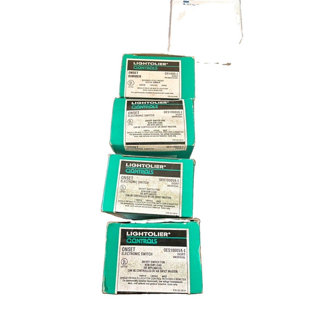 4 Lightolier Onset OES1000VA-I Electronic Switch 1000VA IVORY NOS